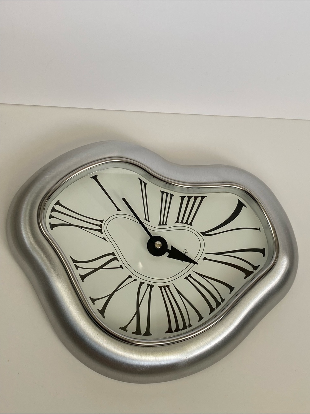 Vintage Kitch Verichron melting wall clock aluminum Salvador Dali inspired RARE